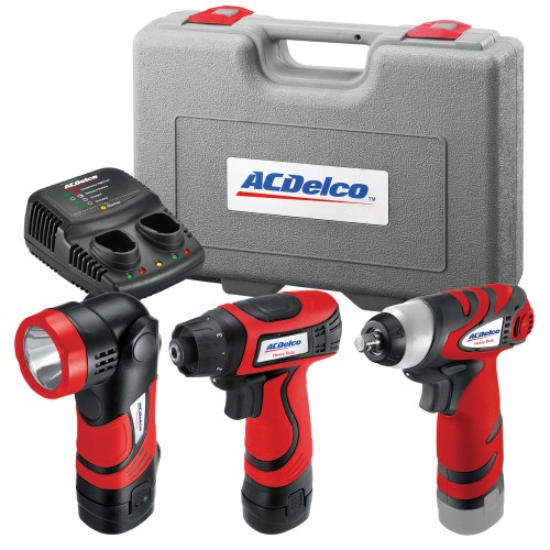 ACDelco Drill/Driver Impact Wrench Light 3 Tool Set Combo Kit ARD847Li